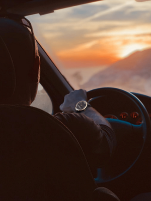 man driving gps watch elderly