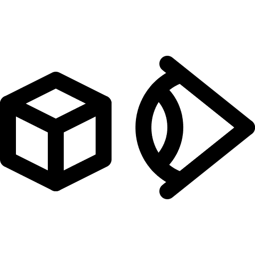 Icon of an eye looking at an object