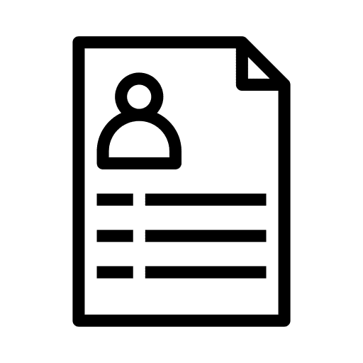 Icon of a document representing a personal profile sheet