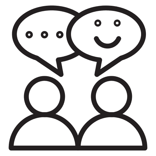 Icon of two people communicating