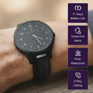 gps watch for elderly black and black